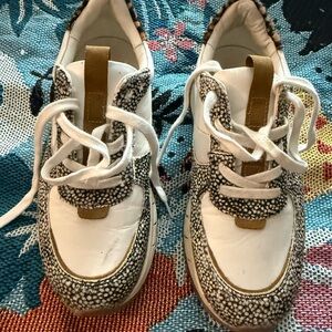 Stylish White and Brown Sneakers